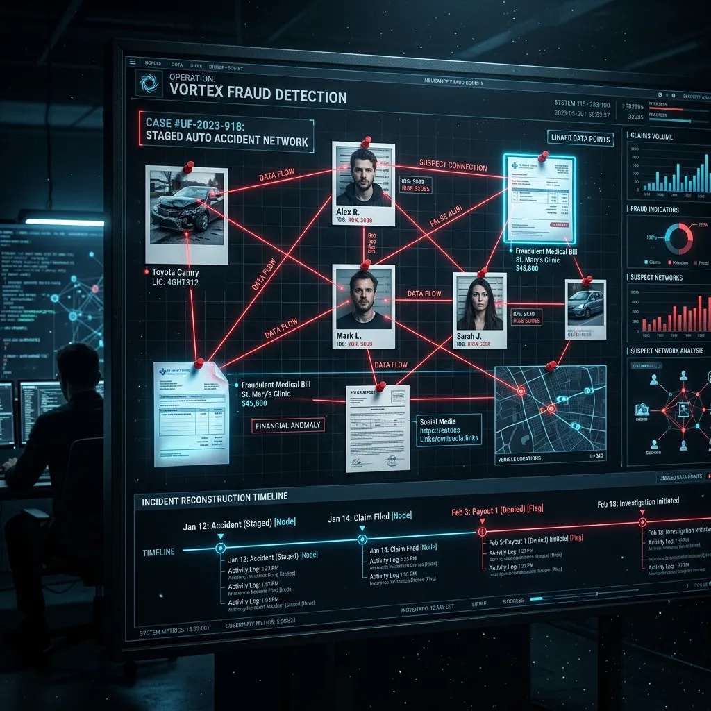 Insurance Fraud Evidence Board